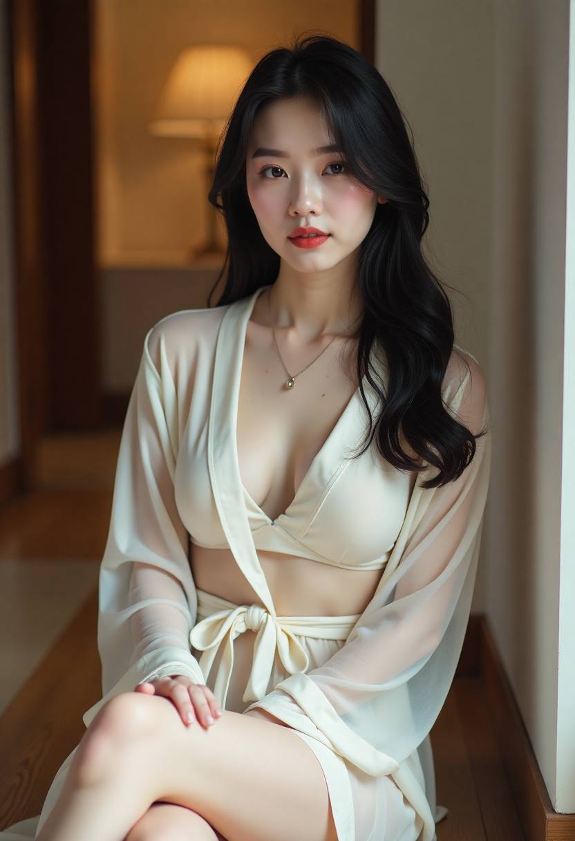 女孩整理书桌和学习用品
